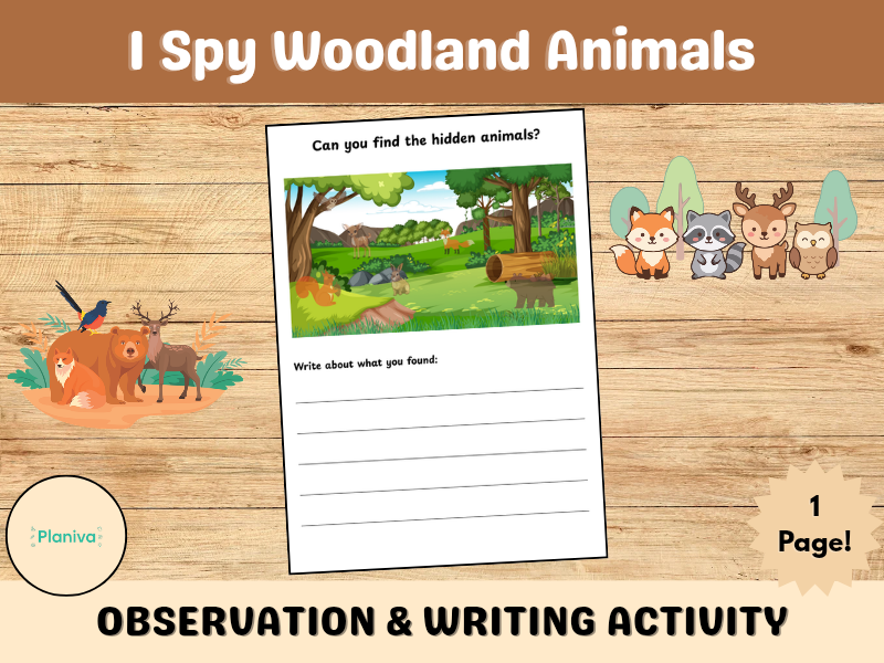 I Spy Woodland Animals | Observation & Writing Activity