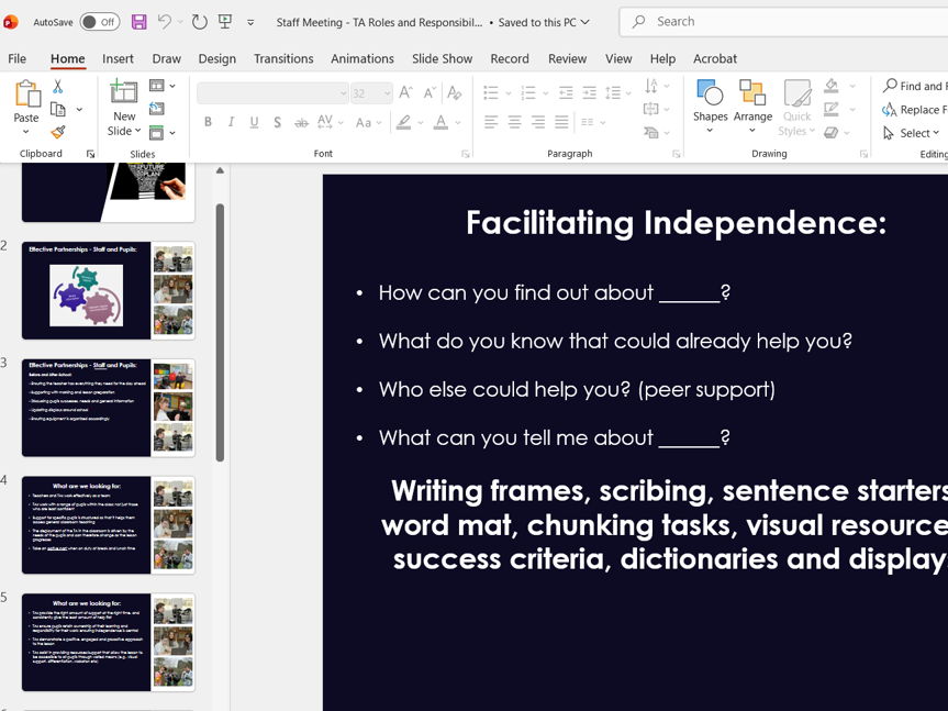 Expectations of Teaching Assistants and Facilitating Independence – TA Training PowerPoints