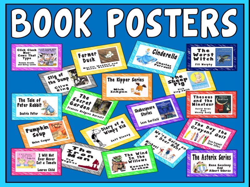 BOOK POSTERS FLASHCARDS A5 KEY STAGE 1-2 ENGLISH DISPLAY EARLY YEARS LITERACY LIBRARY