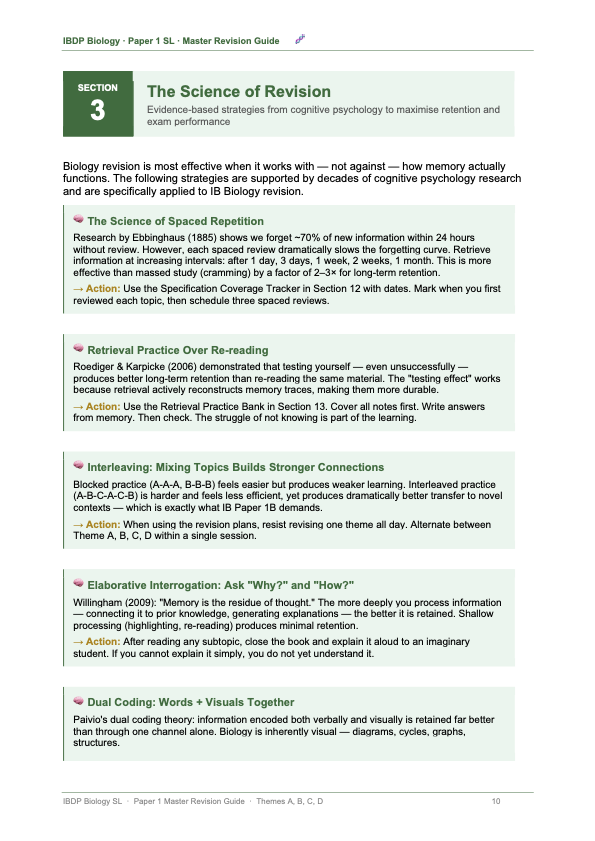 IBDP Biology Paper 1 SL | Master Revision and Teacher Planning Guide ...