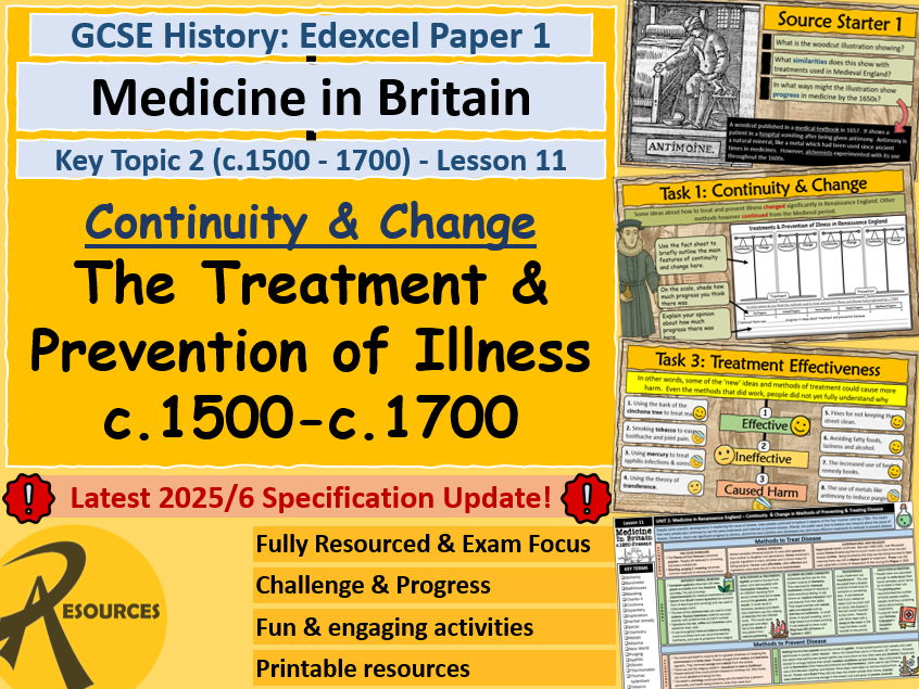Treatment & Prevention of Illness in Renaissance - Medicine in Britain - GCSE History - Lesson 11