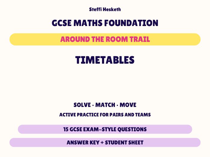GCSE Foundation Maths Timetables | Around the Room Trail