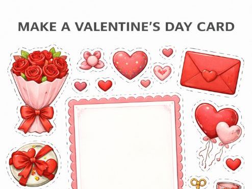 Cut and Paste a Valentine's Day Card- Fine Motor Skills