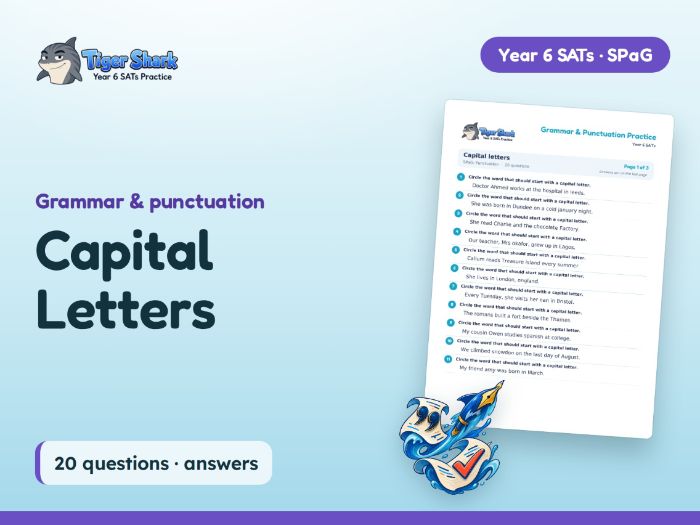 Capital Letters Worksheet: Year 6 SATs SPaG