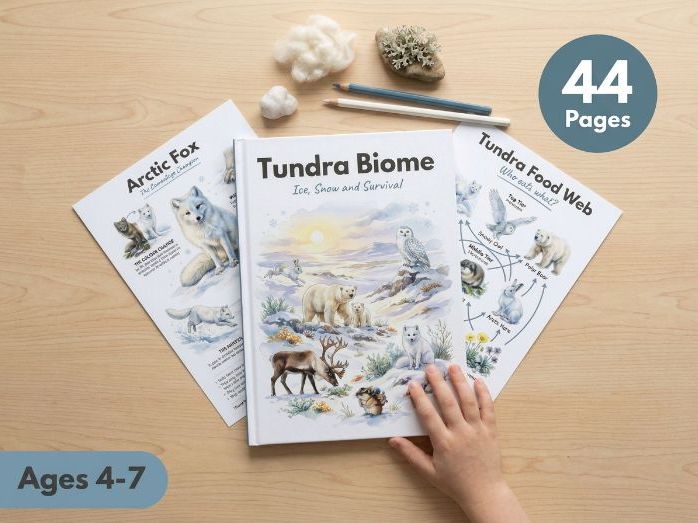 Tundra Biome Worksheets for Kids Ages 4-7 Arctic Habitat Science Activities