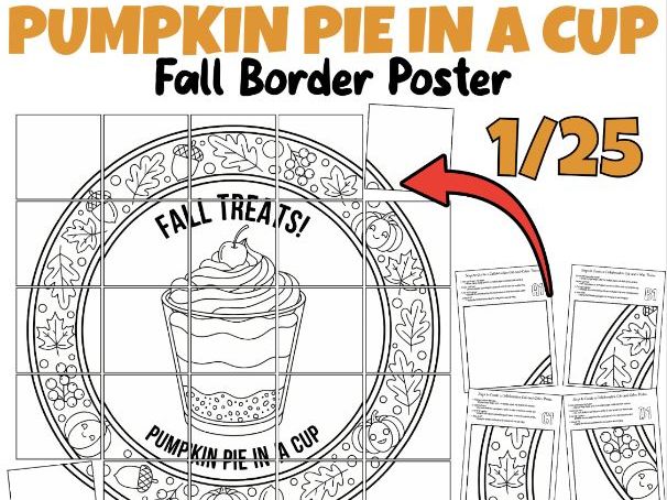 Pumpkin Pie in a Cup Fall Border Poster | Thanksgiving Collaborative Craft