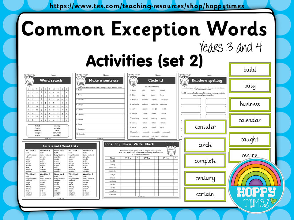 year-3-4-common-exception-words-spelling-activities-set-2