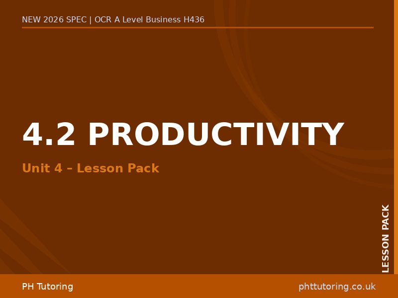 NEW 2026 OCR A Level Business H436 – 4.2 Productivity – LESSON PACK