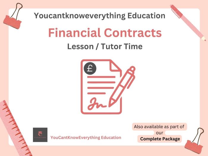 Financial Contracts PSHE Lesson