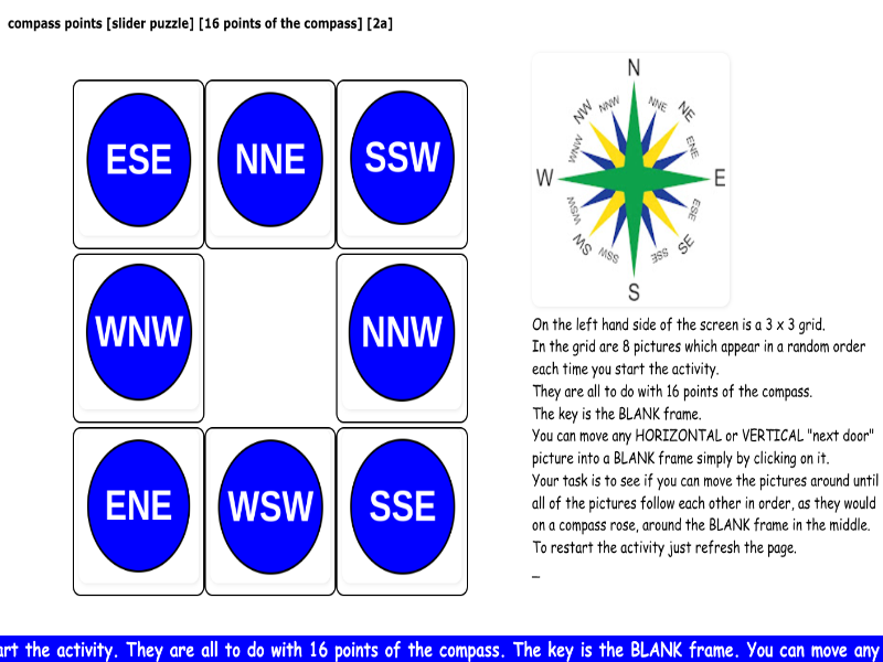 compass points [slider puzzle] [8 points of the compass] [2a]