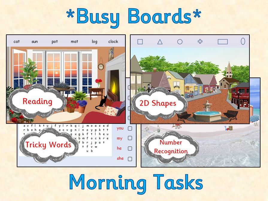 Morning Tasks for the Interactive Whiteboard