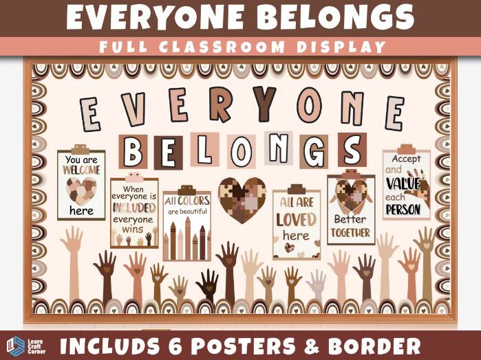 Everyone Belongs Classroom Display | Inclusive Classroom Bulletin Board | PSHE