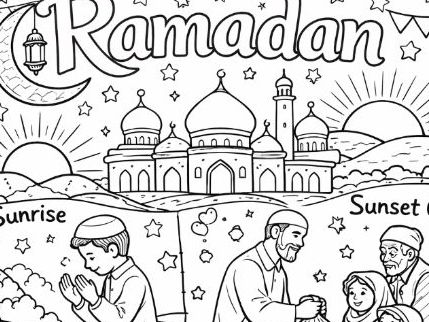 Ramadan Traditions in Islam Colouring Page