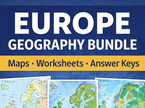 Europe Geography Mega Bundle – Countries, Capitals, Rivers, Relief, Climate, Vegetation & Seas