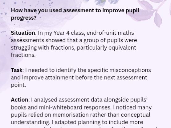 Interview questions and model answers based on the theme of Assessment