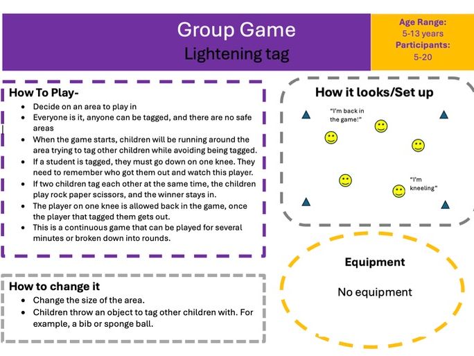 Fun Break Time Games Cards for Schools