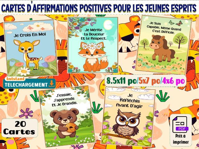 Cartes d’affirmations positives pour les jeunes esprits