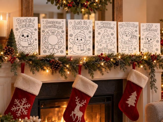 40 Colour Your Own Christmas Cards