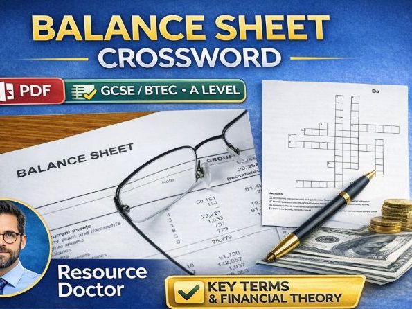 Balance sheets- Crossword and answers