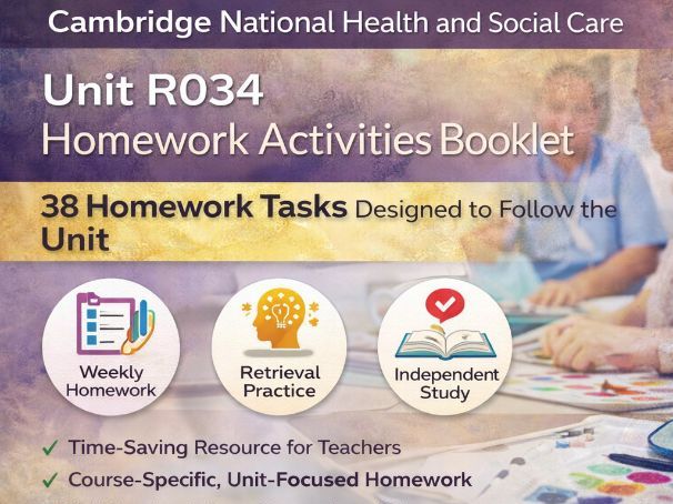 OCR Health and Social Care R034 Homework Activities ( Full Year)