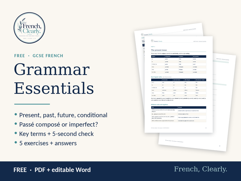 FREE GCSE French Grammar Essentials – Key Tenses Revision + Exercises