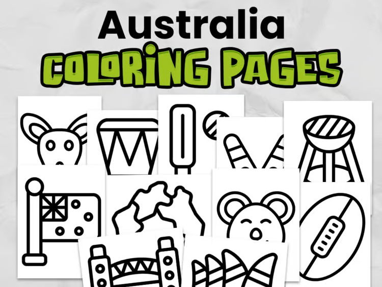 Australia Colouring Pages | Australia Country Study | Geography & Cultural Studies