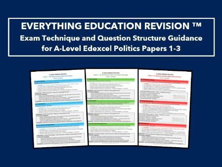 Exam Technique and Question Structure Guidance for A-Level Edexcel Politics Papers 1-3