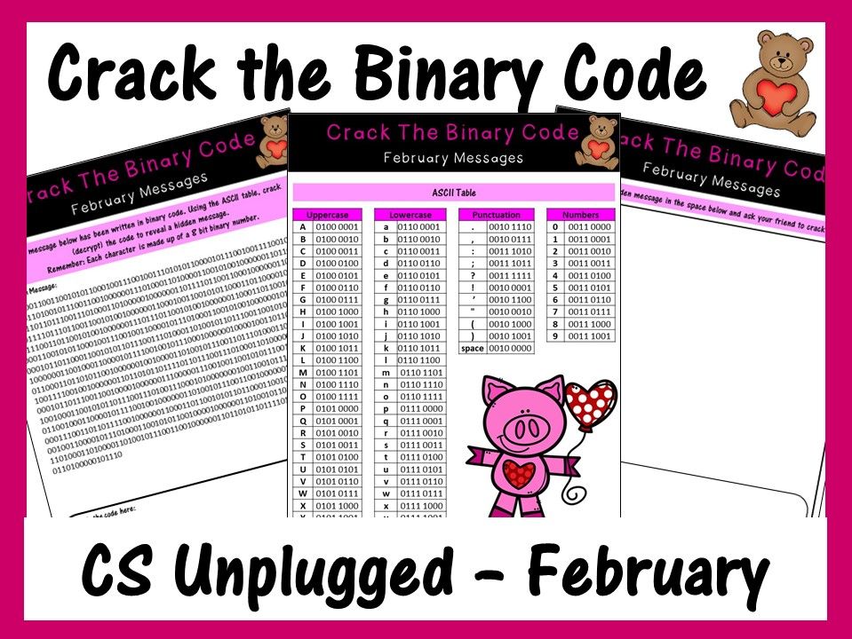 Crack The Binary Code February Message CS Unplugged Teaching