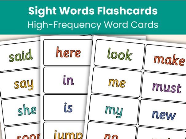 Sight Word Flashcards | 92 Printable High-Frequency Word Cards | Teaching Resource
