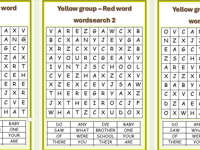RWI yellow group word search (red words)