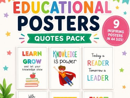 Education Quotes Posters. English Posters. Bright Classroom Decor
