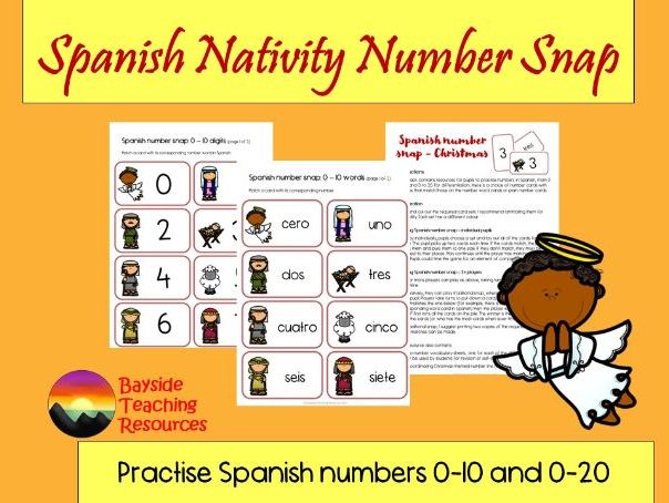 Spanish Christmas Number Matching Game Teaching Resources