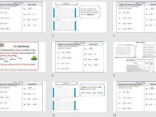 Early morning work booklets - Year 5 (maths/reading comp/sentence types/SpaG/handwriting)