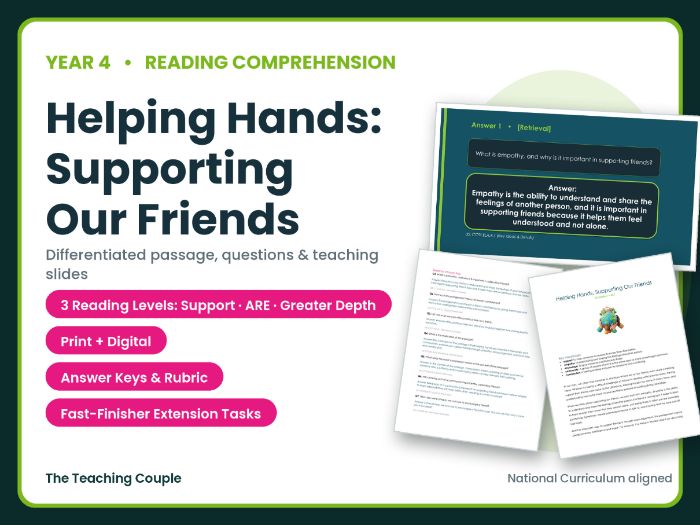 Helping Hands Reading Comprehension Bundle | Year 4 (KS2)