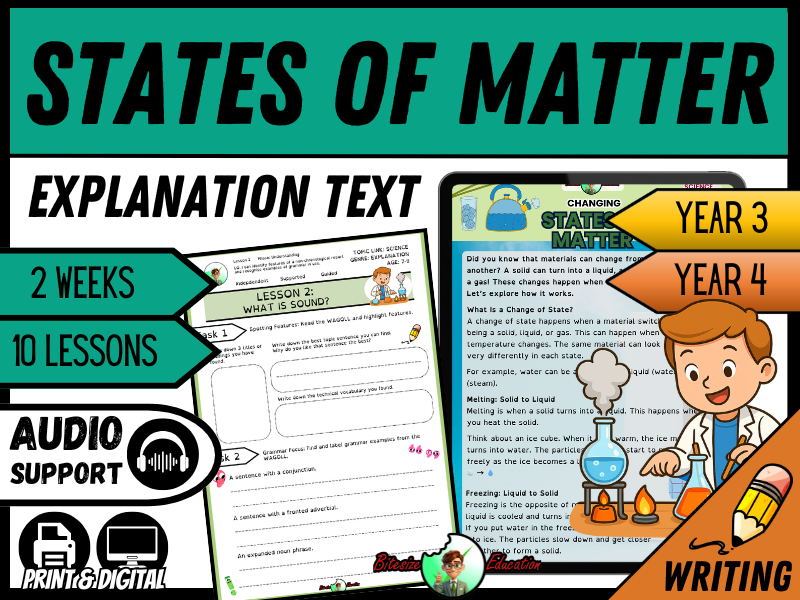 Changing States of Matter | Explanation Writing Pack | Year 3/4