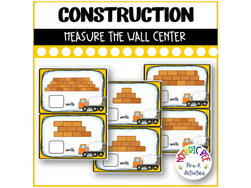 Construction Theme 'Measure the Wall' Math Center