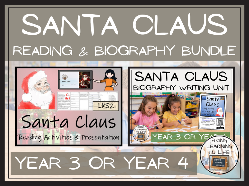 Santa Claus Reading Comprehension & Biography Bundle | LKS2