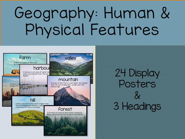 Human and Physical Features Geography Display