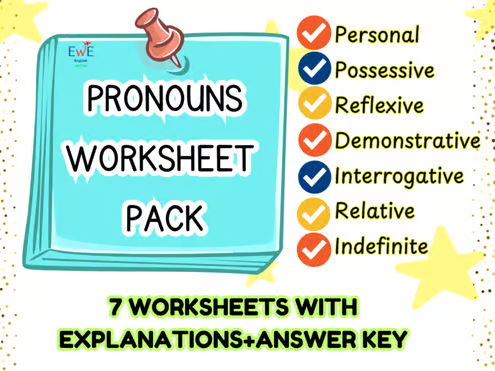 Complete Pronouns Worksheets Bundle | Grammar Practice, Activities & Exercises