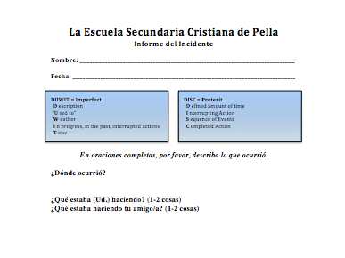 Incident Report (Preterite vs. Imperfect)