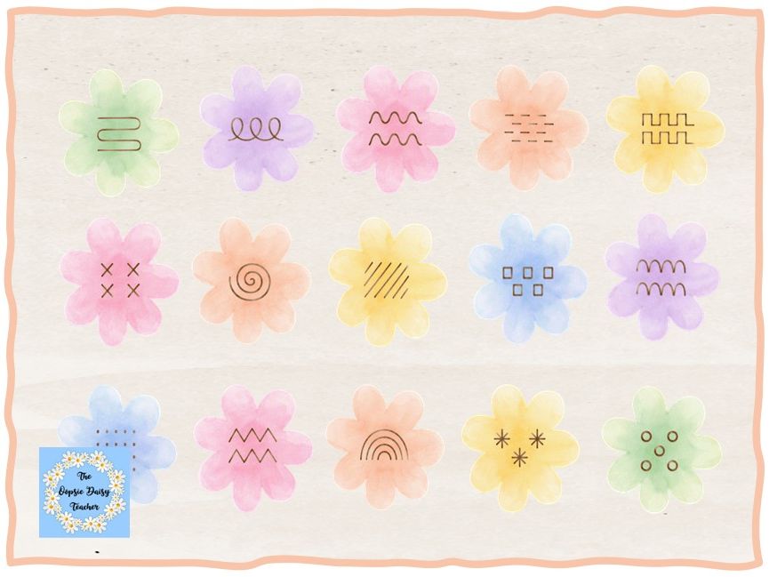 Mark Making Patterns Activity Discs – Flowers (Natural Theme)