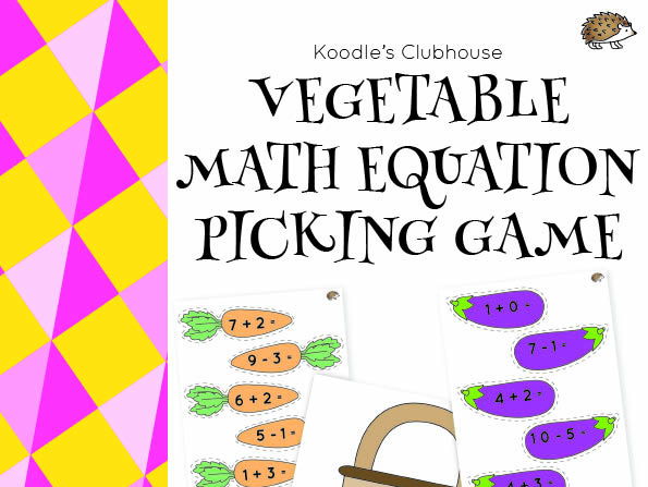 Vegetable math equation picking game