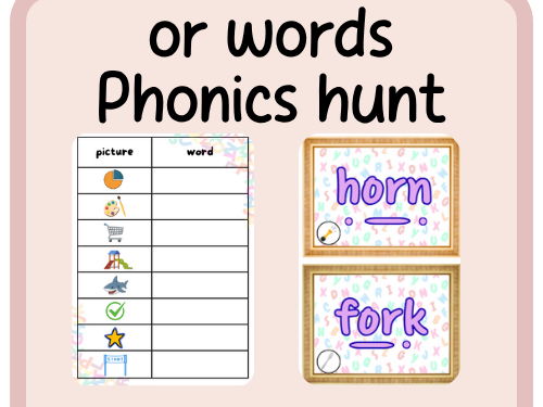 or words- phonics hunt- continuous provision