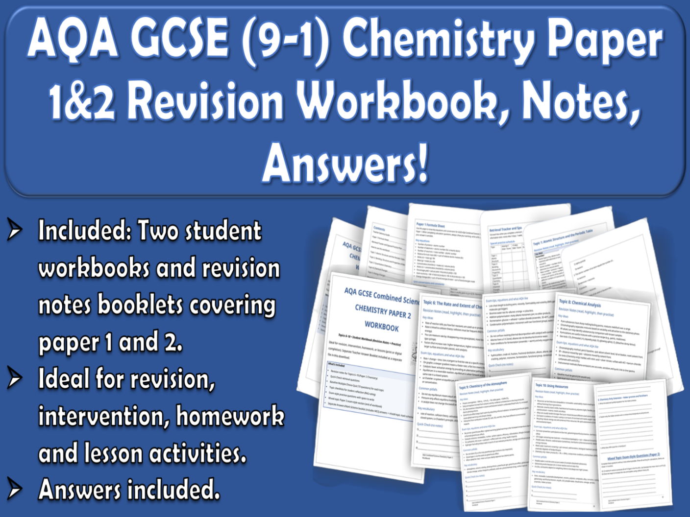 AQA GCSE Chemistry Paper 1&2 Revision Workbook