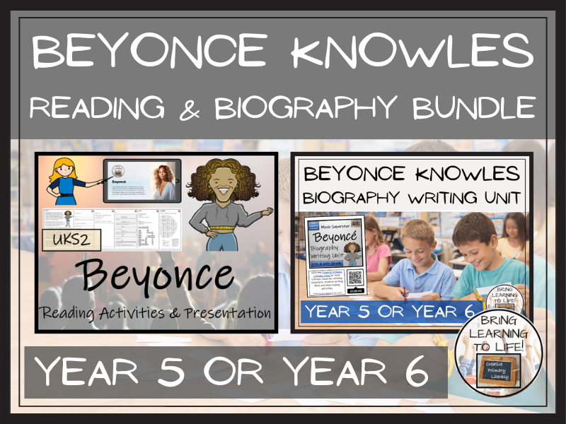 Beyonce Reading Comprehension and Biography Bundle | UKS2