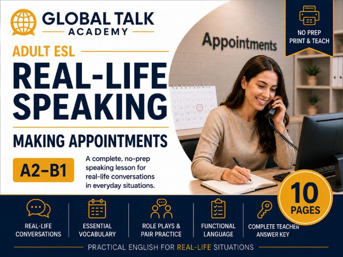 Adult ESL Speaking: Making Appointments A2-B1