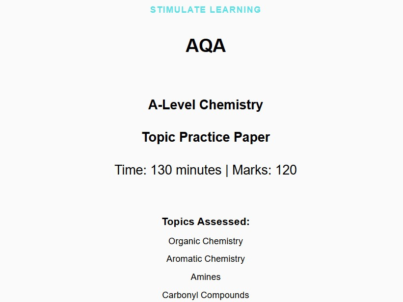 AQA A-Level Organic Chemistry Practice Paper