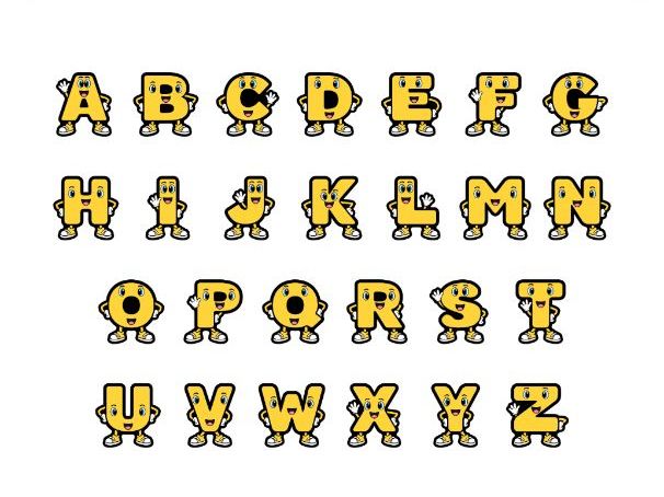 Yellow Signature Character Display Lettering - Uppercase A–Z