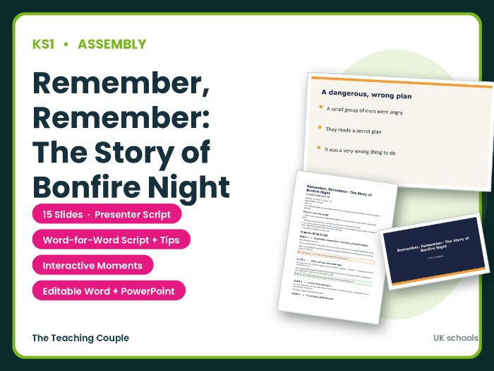Bonfire Night Assembly | KS1 | Script + Slides