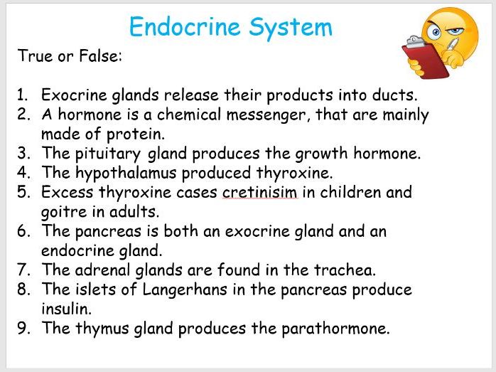 LC – Biology – 3.5.3, 3.5.6 – Endocrine System | Teaching Resources